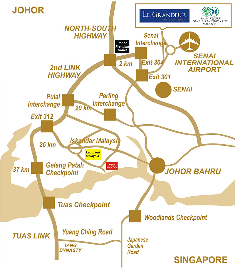 Image result for johor bahru causeway map