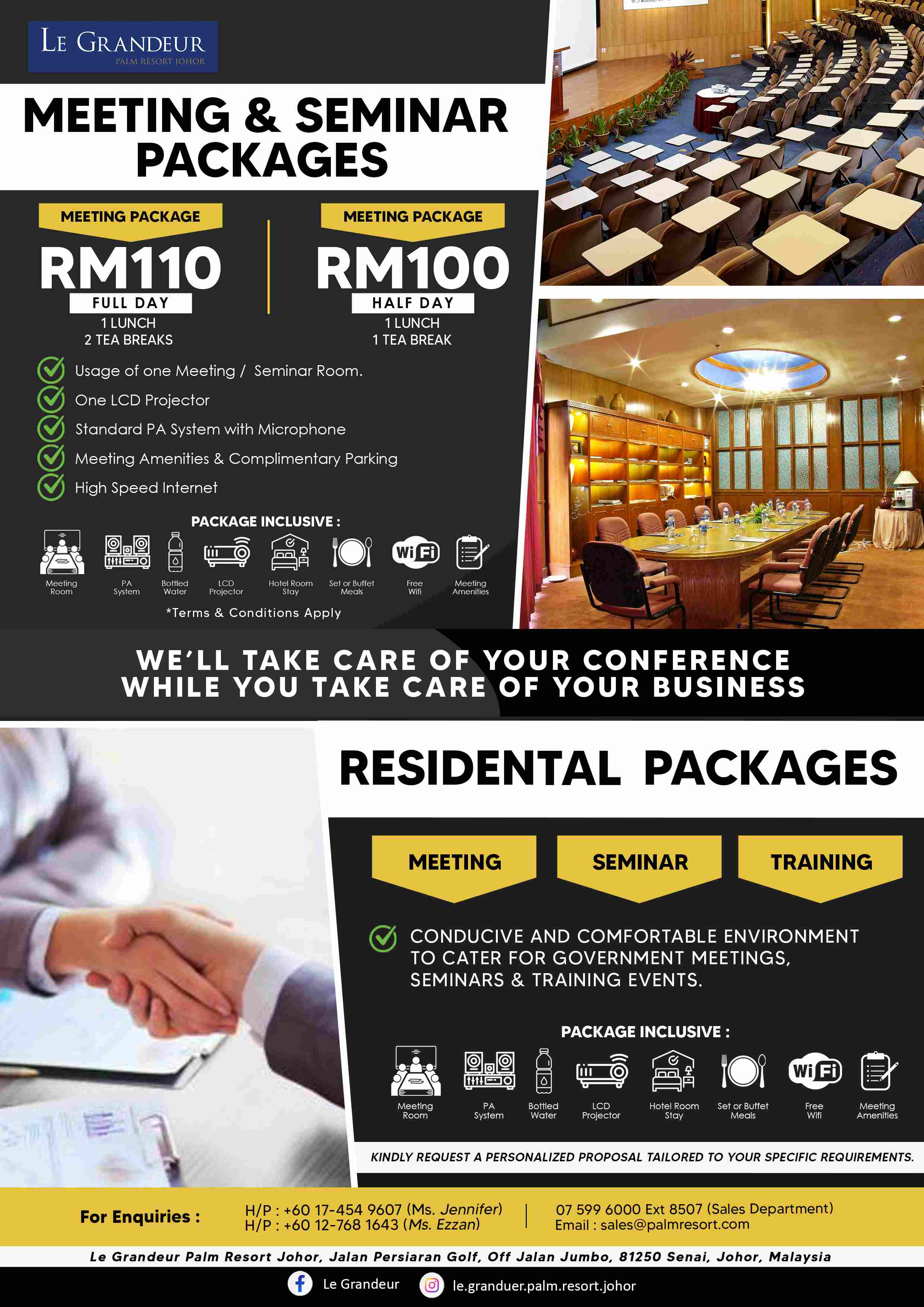 Meeting and Seminar Package Rates